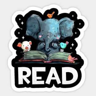 Animals Read Reading Book Sticker